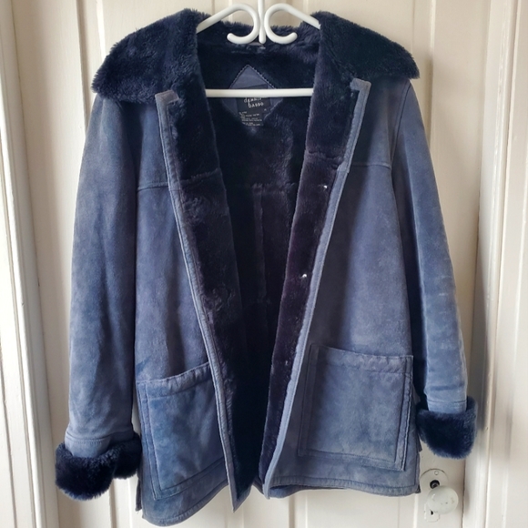 90s Suede Shearling-style Jacket - Picture 1 of 3